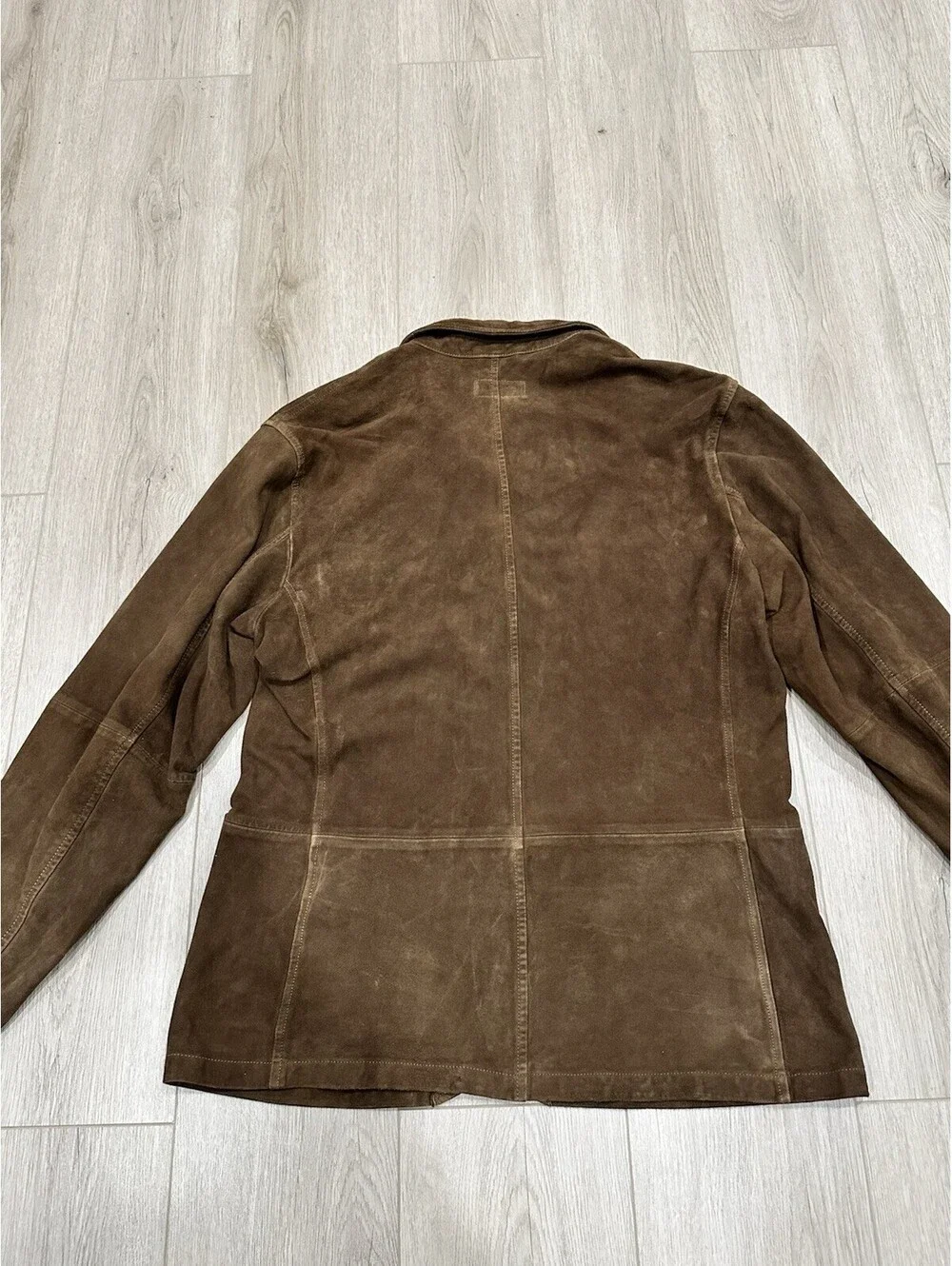 Polo Ralph Lauren Goat Suede Utility Jacket Mens Brown Size Large